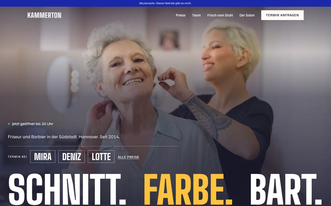 Musterseite Salon Kammerton am Rechner, erster Bildschirm